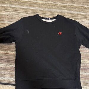 Champion Black Crewneck with Red C Logo